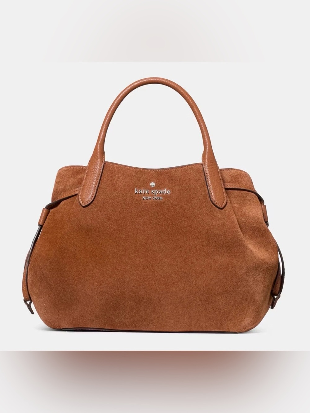 Kate Spade Small Ginger Brown Suede Dumpling Satchel - Picture 1 of 3